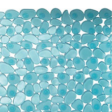 26.5" x 13.75" InterDesign Pebblz Suction Cup Bathtub Shower Mat - Blue 627046