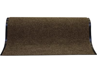 36" x 60' Twin Ribbed Vinyl Backed Indoor/Outdoor Floor Runner - Survivor - Brown - Residential Matting &amp; Carpeting