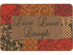 15.5" x 27" Live Love Laugh Texture Image Message Front Entrance Doormat