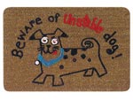 19.5" x 29.5" Beware of Unstable Dog Coir Fiber Entrance Doormat