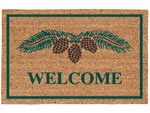 19.5" x 29.5" Pine Cone Print Decoir Brush Welcome Entrance Doormat