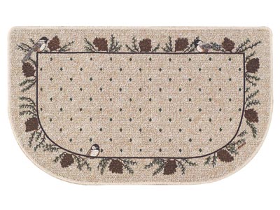 23.5" x 40" Berber Loop Chickadee Border Half Round Hearth Rug - Artistic Welcome Mats &amp; Doormats
