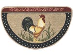 17.5" x 29.5" Berber Loop Rooster Half Round Entrance Doormat 621054