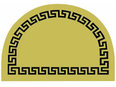23.5" x 35.5" 1/2 Round Greek Key Design Decoir Brush Entrance Doormat - Artistic Welcome Mats &amp; Doormats