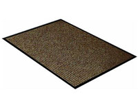 17" x 29" Twin Ribbed Vinyl Backed Indoor/Outdoor Utility Entrance Mat - Survivor - Brown