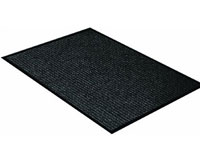 17" x 29" Twin Ribbed Vinyl Backed Indoor/Outdoor Utility Entrance Mat - Survivor - Black