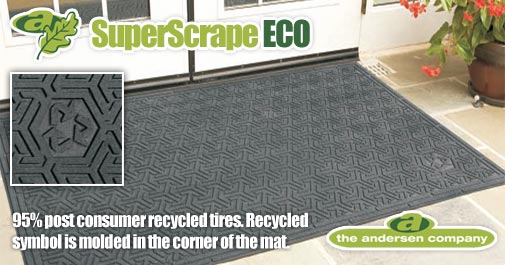 Andersen [554] Super Scrape™ ECO Indoor/Outdoor Slip-Resistant Entrance Floor Mat - Black