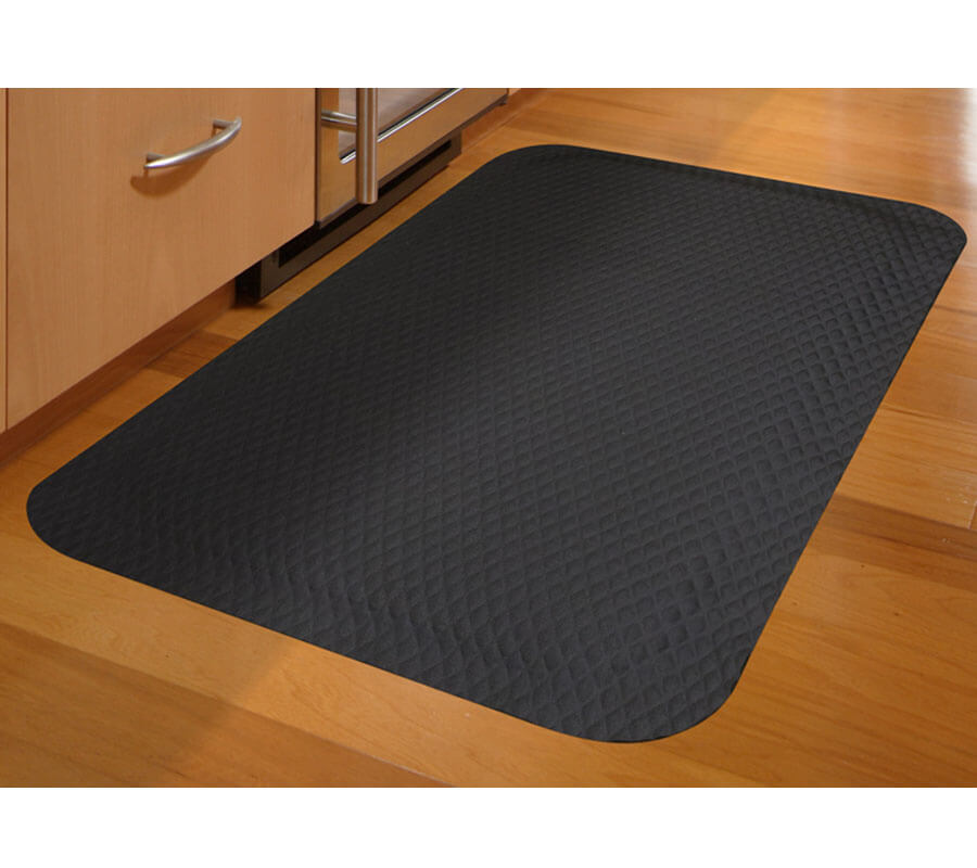 M+A Matting 421 Hog Heaven Indoor Wet/Dry Anti-Fatigue Mat, Black