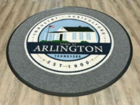Round Custom Logo Heavy Duty Berber Floor Mat - 54oz CBL-ROUND