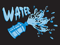 Water Cooler Splash Graphic Mat - Black