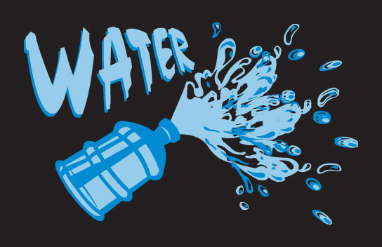Water Cooler Splash Message Mat - Black - 2x3
