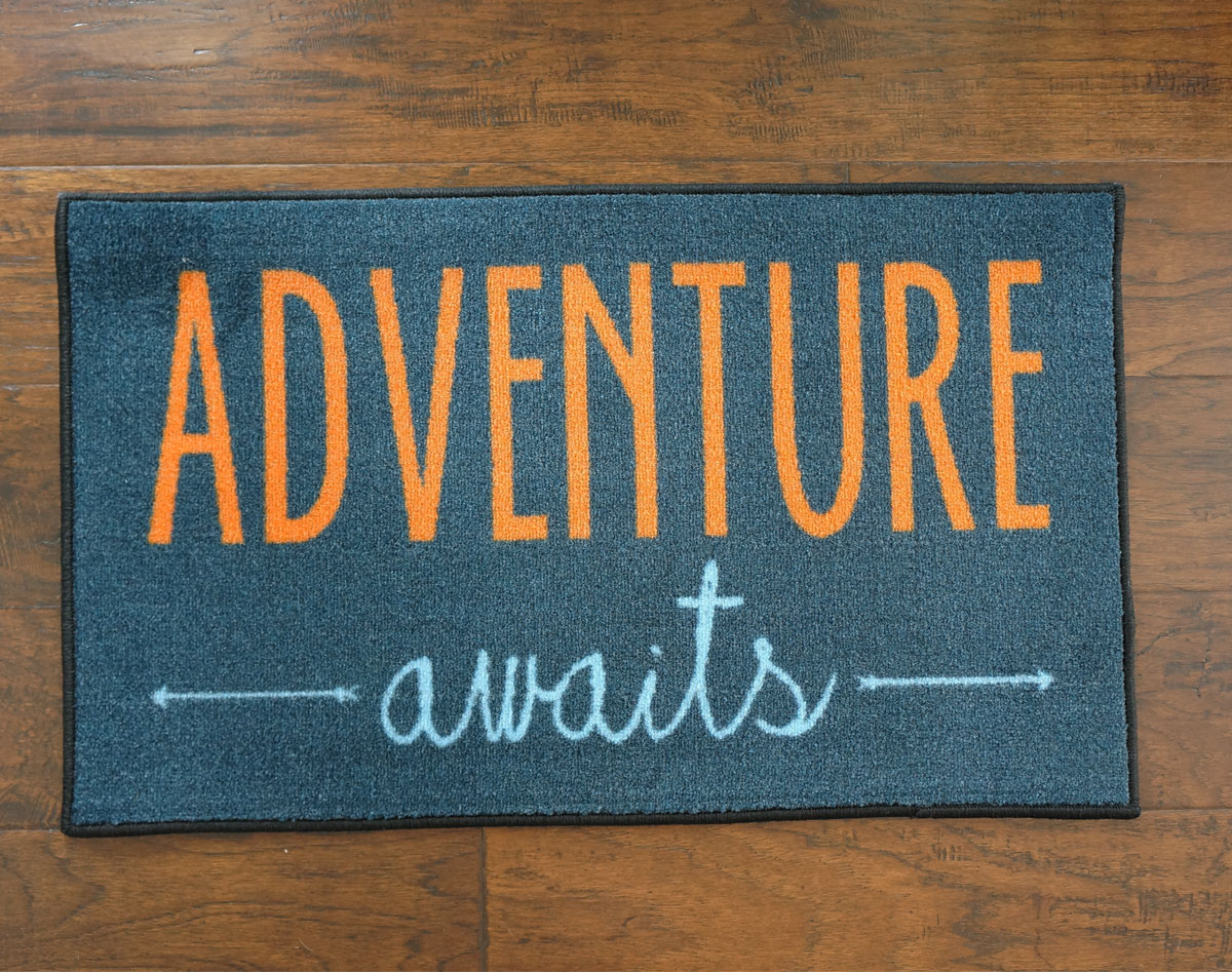 adventure awaits rug