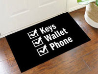 Keys Wallet Phone Reminder Door Mat